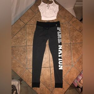 PINK🖤🤍Victoria's Secret  Pink Nation Black Yoga Leggings